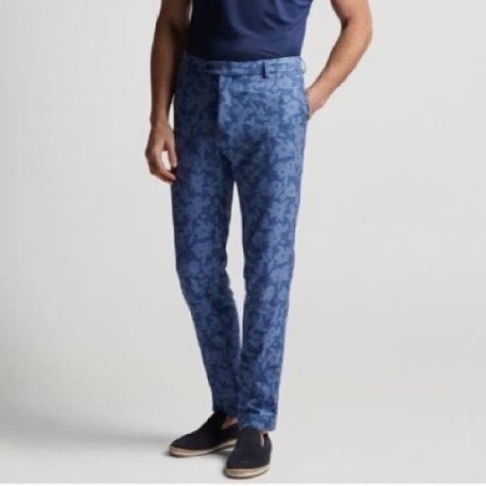 Peter Millar Crown Crafted Surge Floral Performance Blue Golf Pants 35x34 NWT